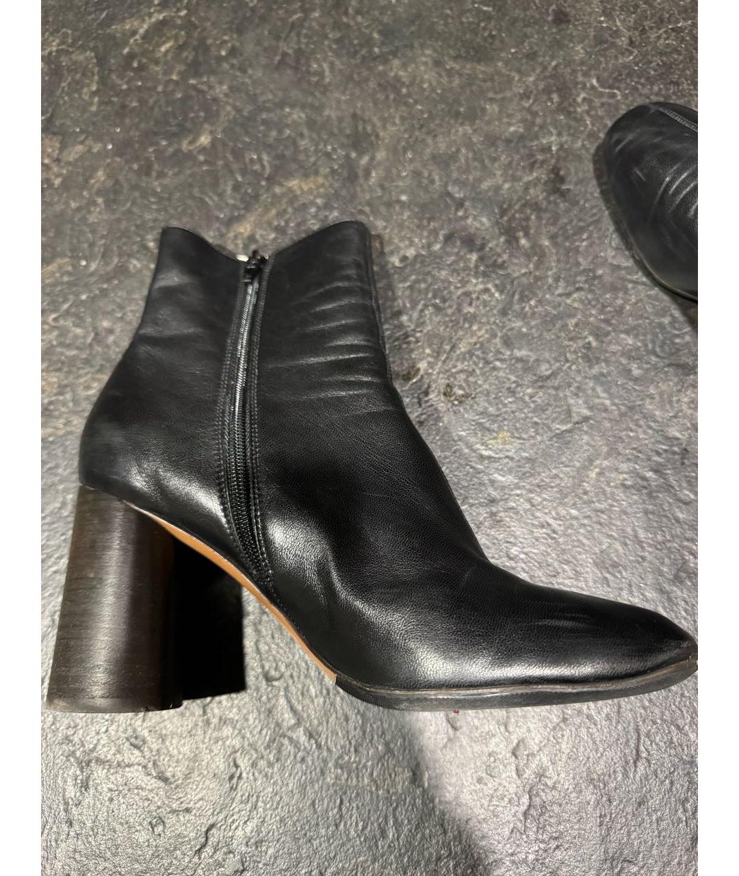 CELINE Черные кожаные полусапоги, фото 4