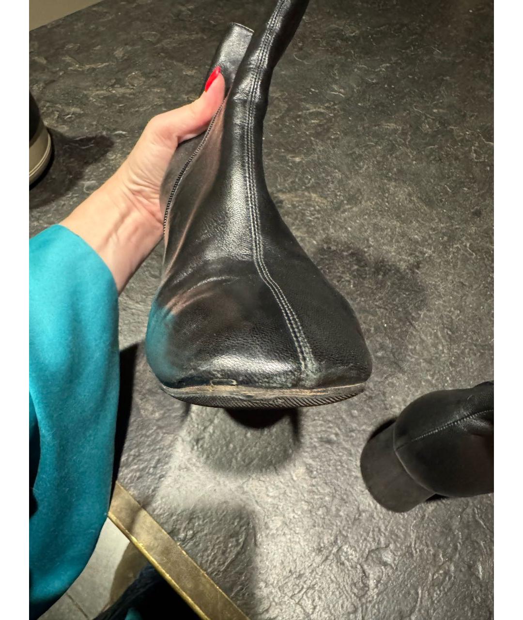 CELINE Черные кожаные полусапоги, фото 8