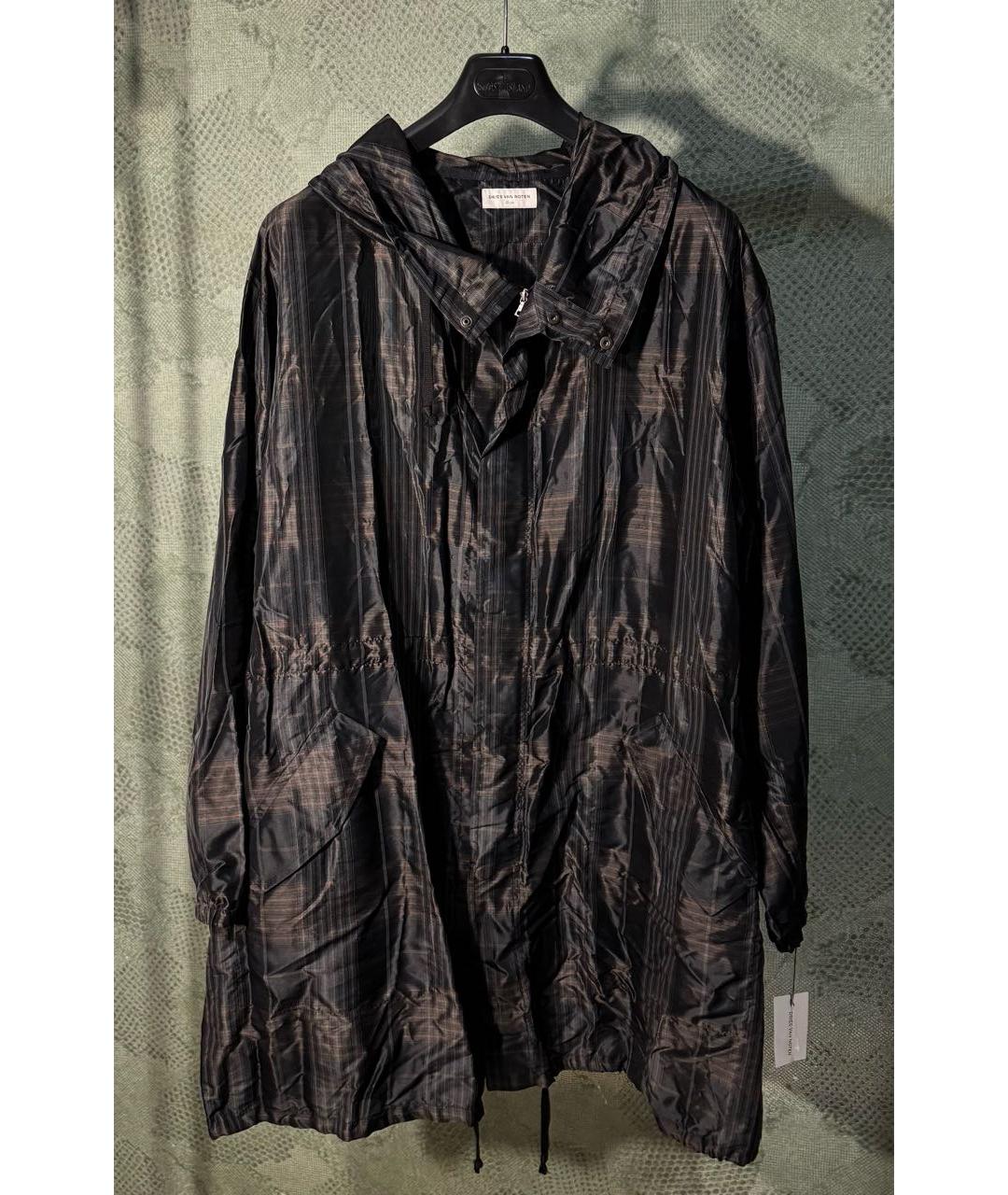 DRIES VAN NOTEN Коричневый полиэстеровый тренч / плащ, фото 8