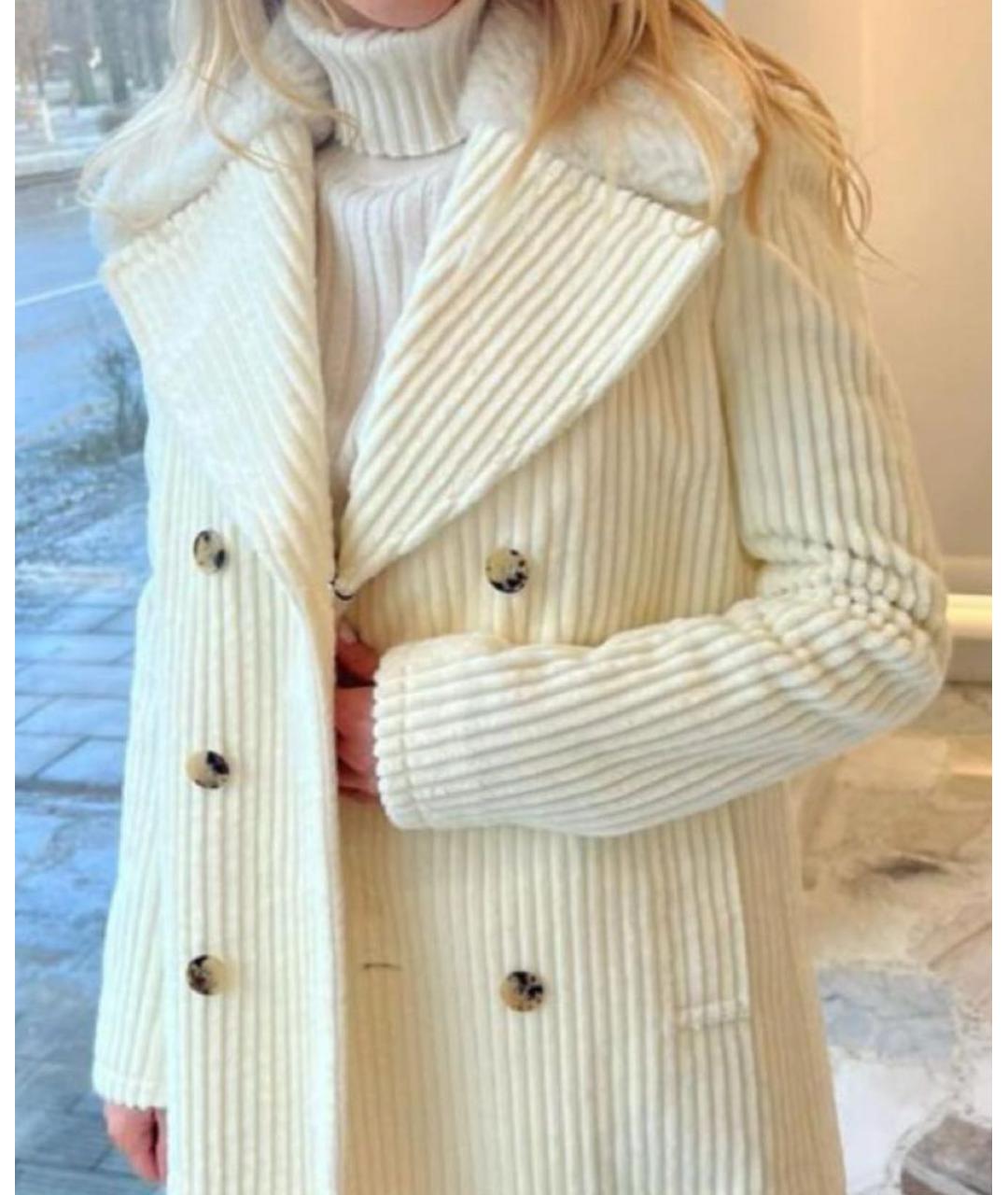 SAINT LAURENT Белое хлопковое пальто, фото 8