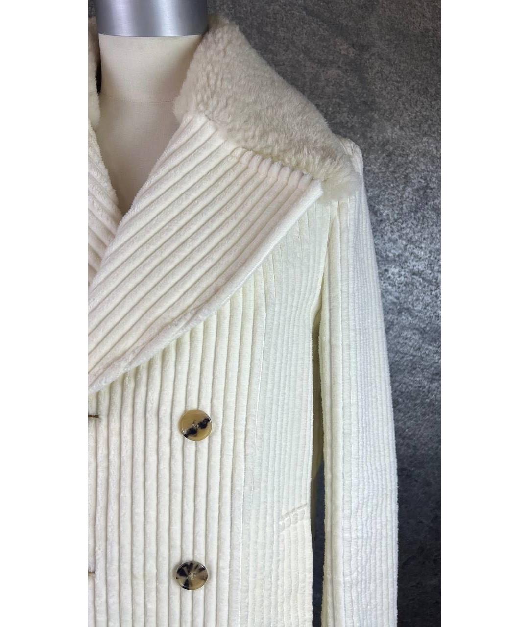 SAINT LAURENT Белое хлопковое пальто, фото 4