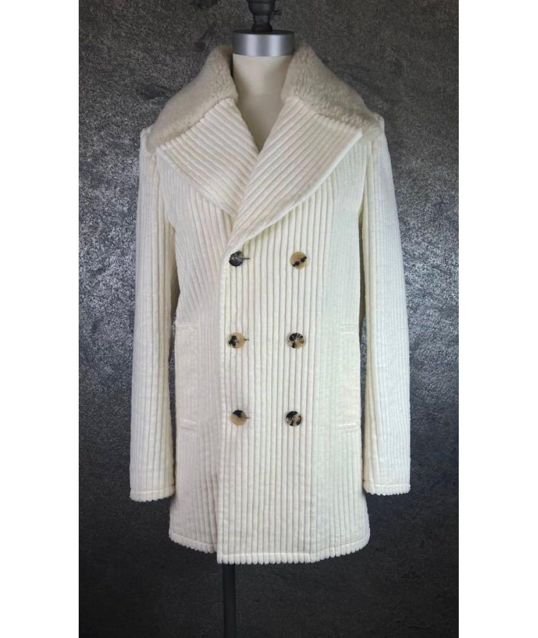 SAINT LAURENT Белое хлопковое пальто, фото 9