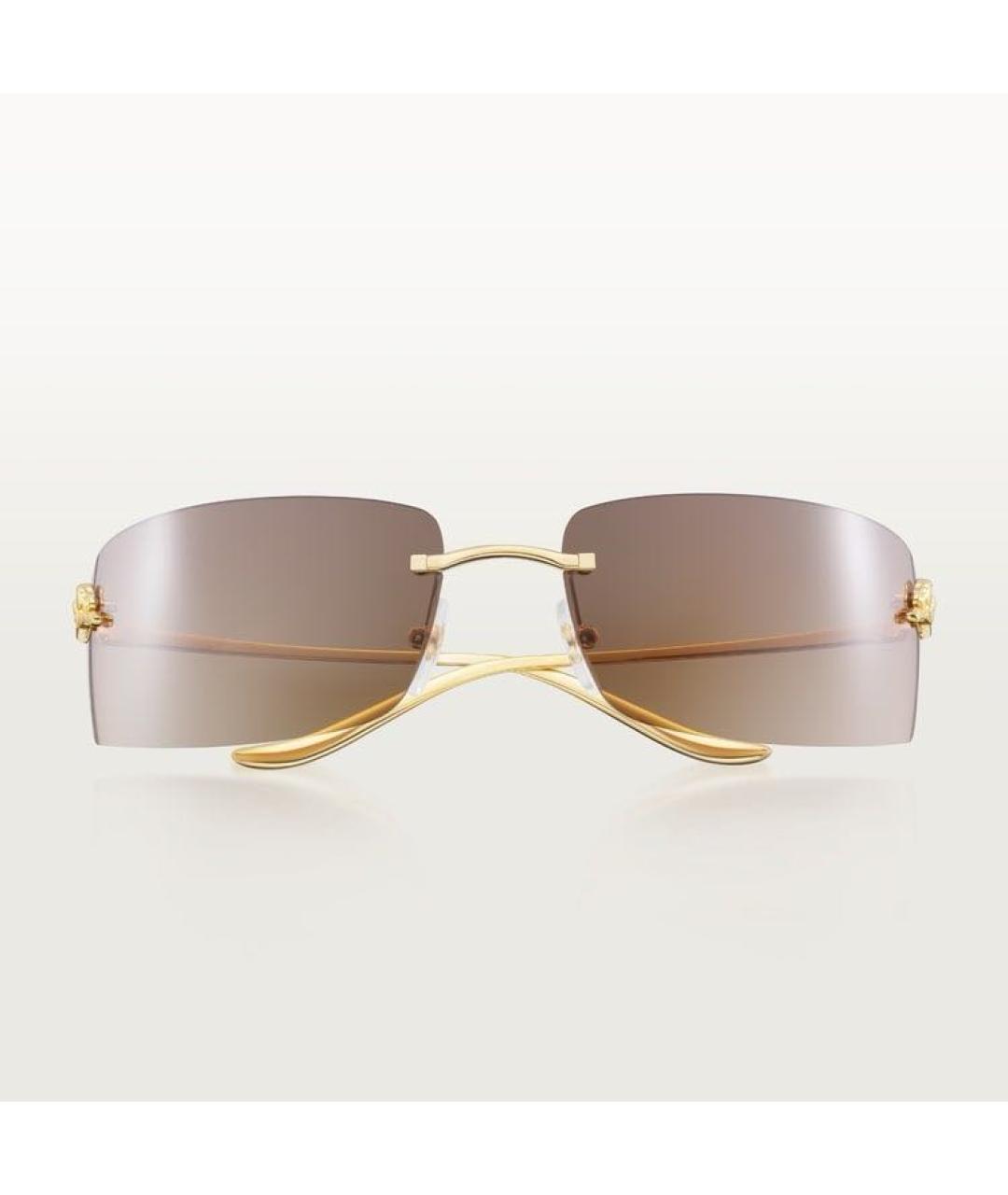 CARTIER Золотые металлические солнцезащитные очки, фото 9
