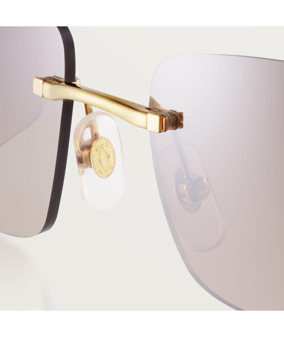 CARTIER Золотые металлические солнцезащитные очки, фото 5