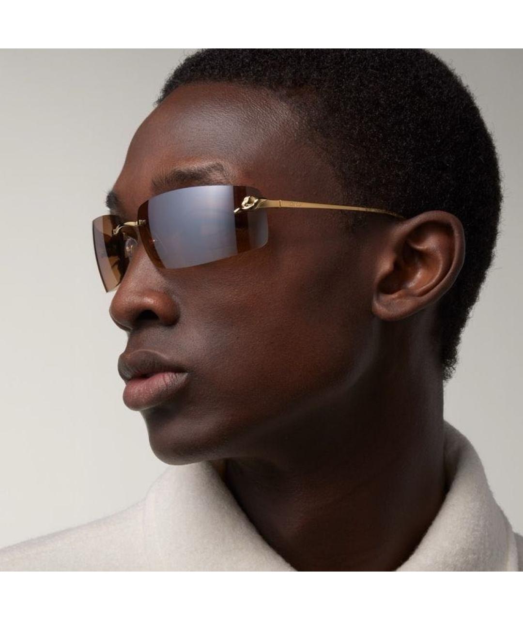 CARTIER Золотые металлические солнцезащитные очки, фото 7