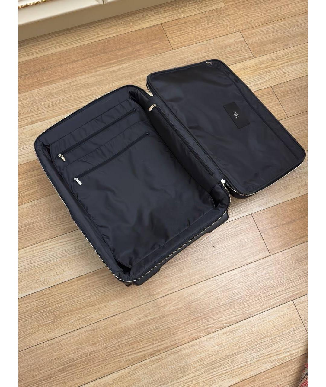 LOUIS VUITTON Черный кожаный чемодан, фото 7