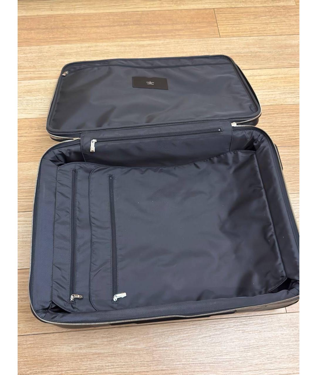 LOUIS VUITTON Черный кожаный чемодан, фото 6