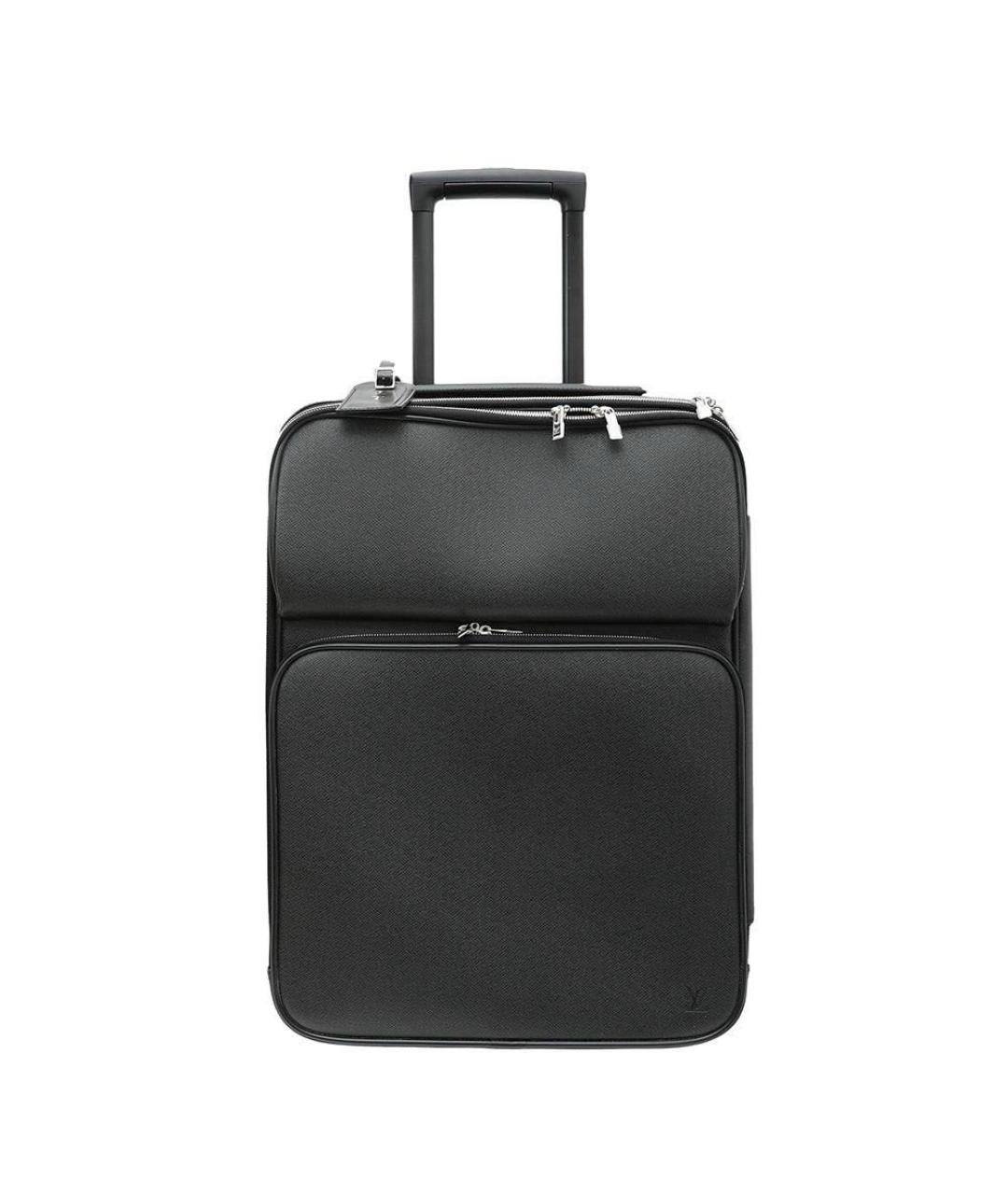 LOUIS VUITTON Черный кожаный чемодан, фото 8