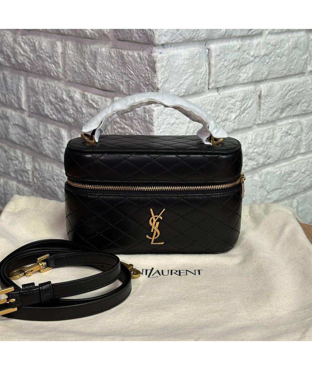 SAINT LAURENT Черная кожаная сумка через плечо, фото 6