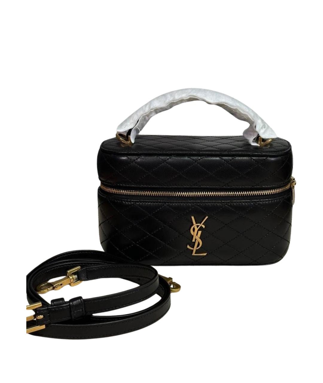 SAINT LAURENT Черная кожаная сумка через плечо, фото 1