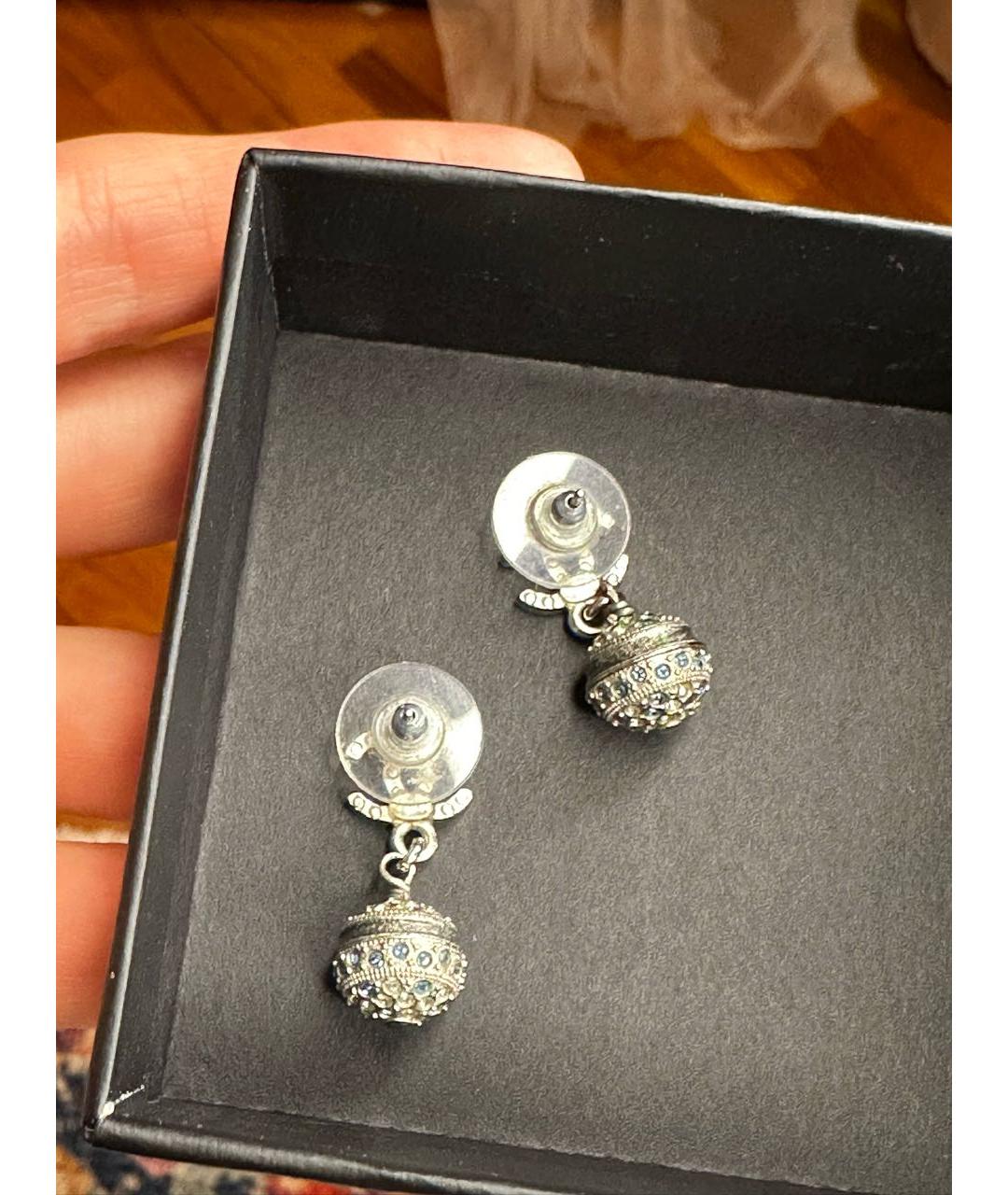 CHANEL Серебряные металлические серьги, фото 3