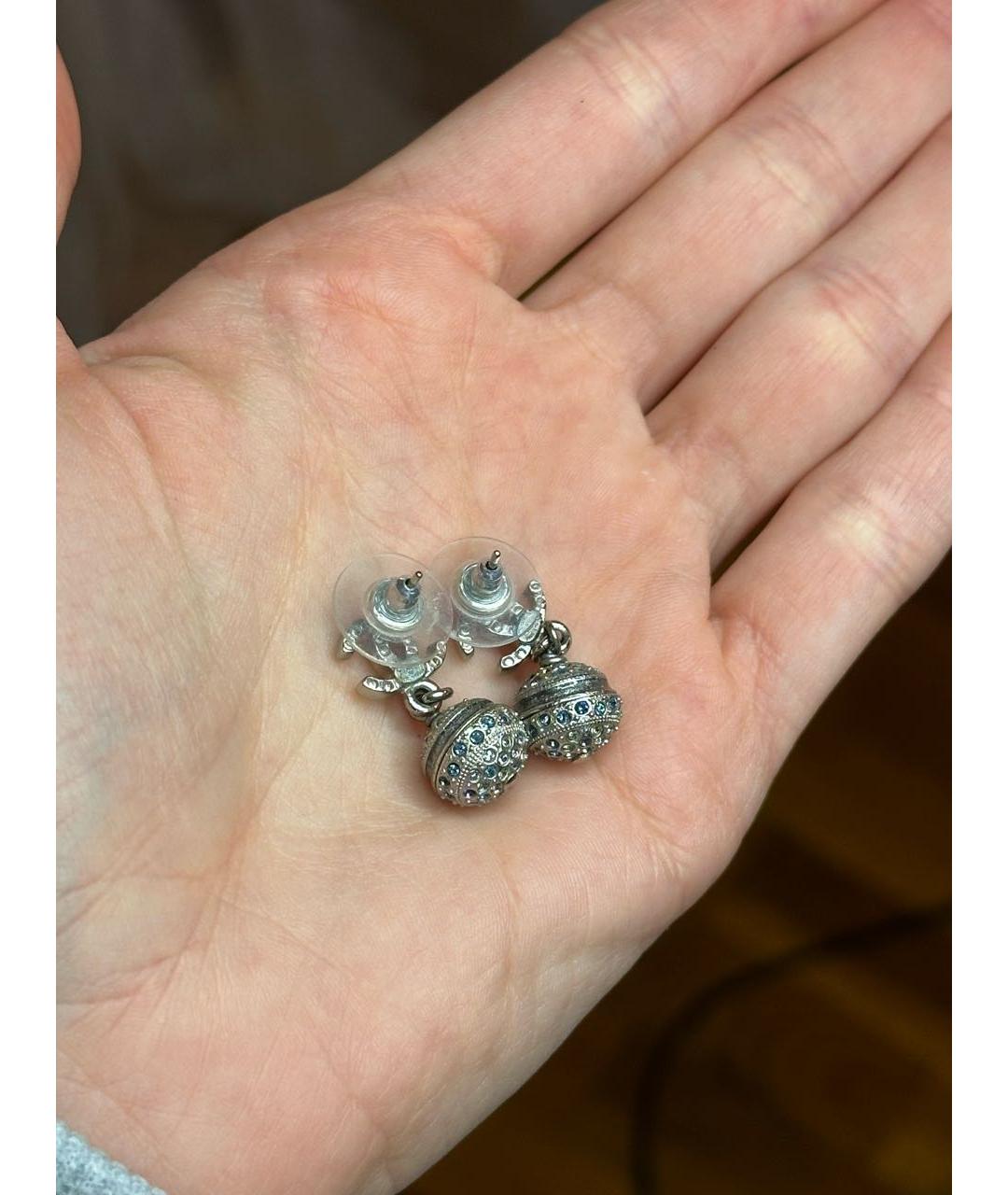 CHANEL Серебряные металлические серьги, фото 2