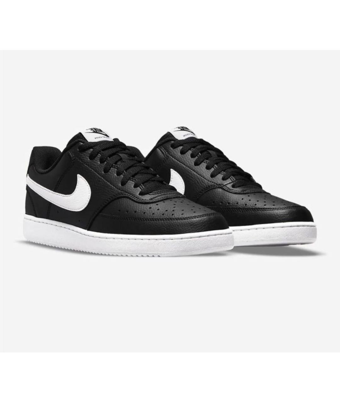 NIKE Черные кожаные низкие кроссовки / кеды, фото 7