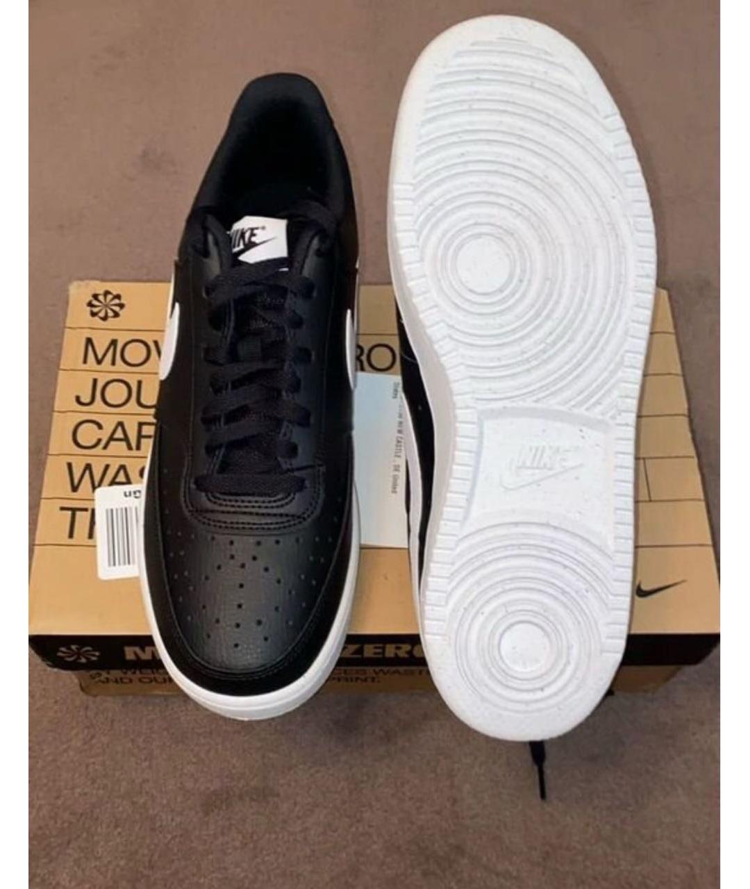 NIKE Черные кожаные низкие кроссовки / кеды, фото 2