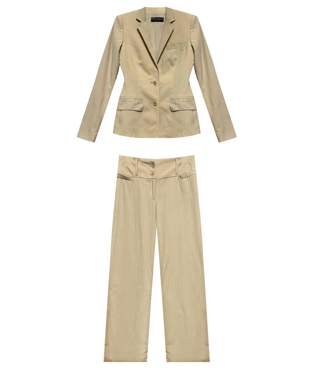 DOLCE&GABBANA Бежевый хлопковый костюм с брюками, фото 1