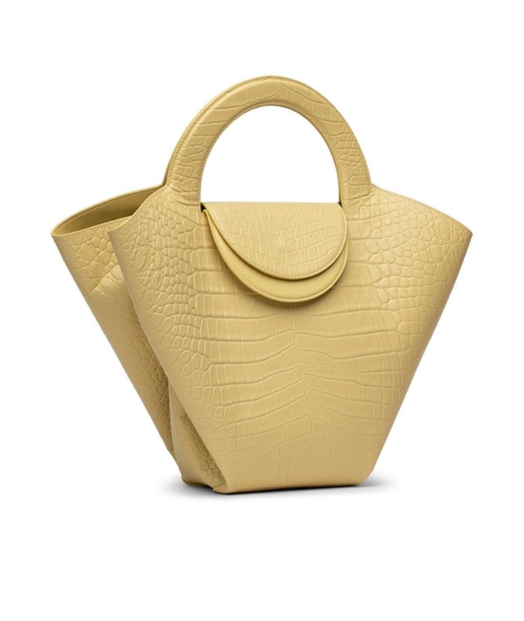 BOTTEGA VENETA Бежевая кожаная сумка с короткими ручками, фото 2