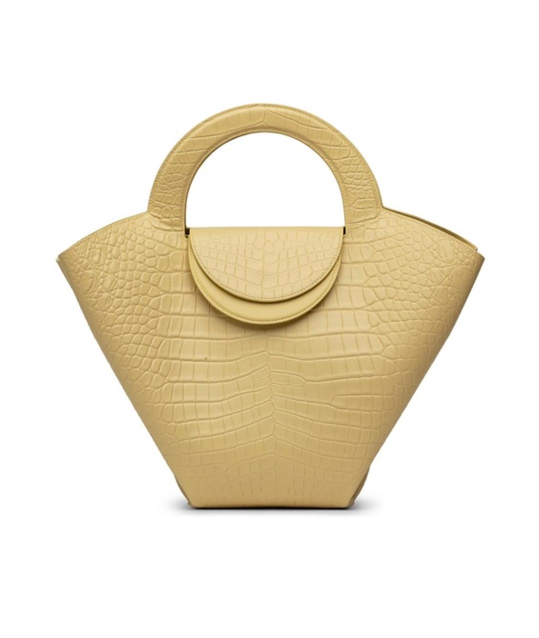 BOTTEGA VENETA Бежевая кожаная сумка с короткими ручками, фото 4