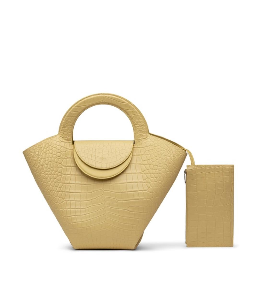 BOTTEGA VENETA Бежевая кожаная сумка с короткими ручками, фото 3