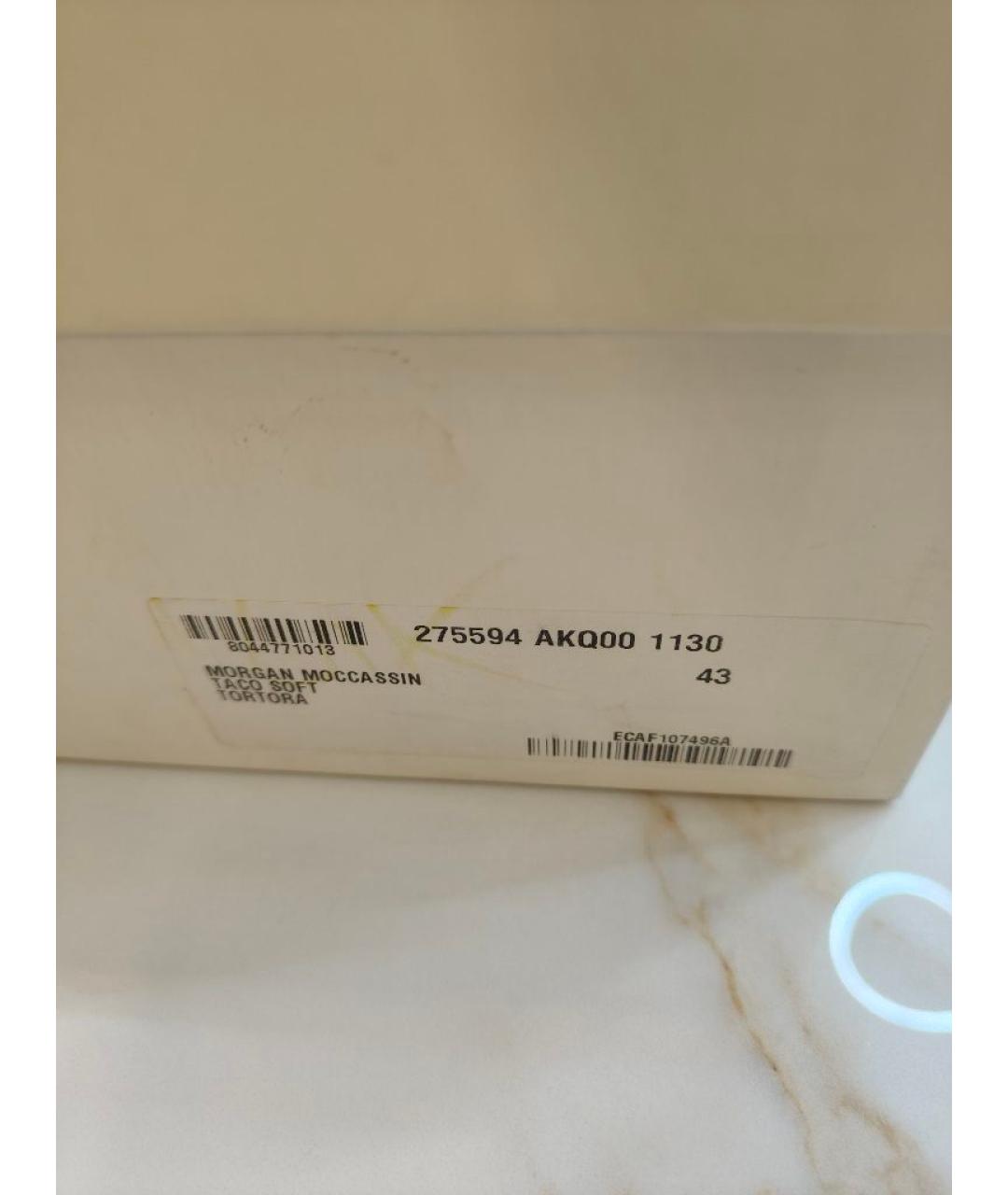 SAINT LAURENT Коричневые кожаные мокасины, фото 5