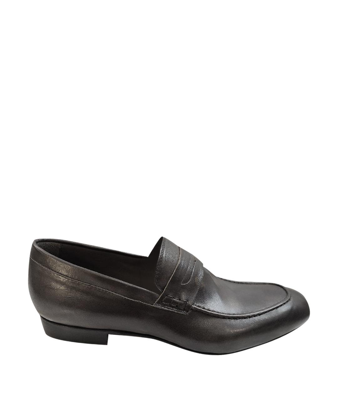 SAINT LAURENT Коричневые кожаные мокасины, фото 1