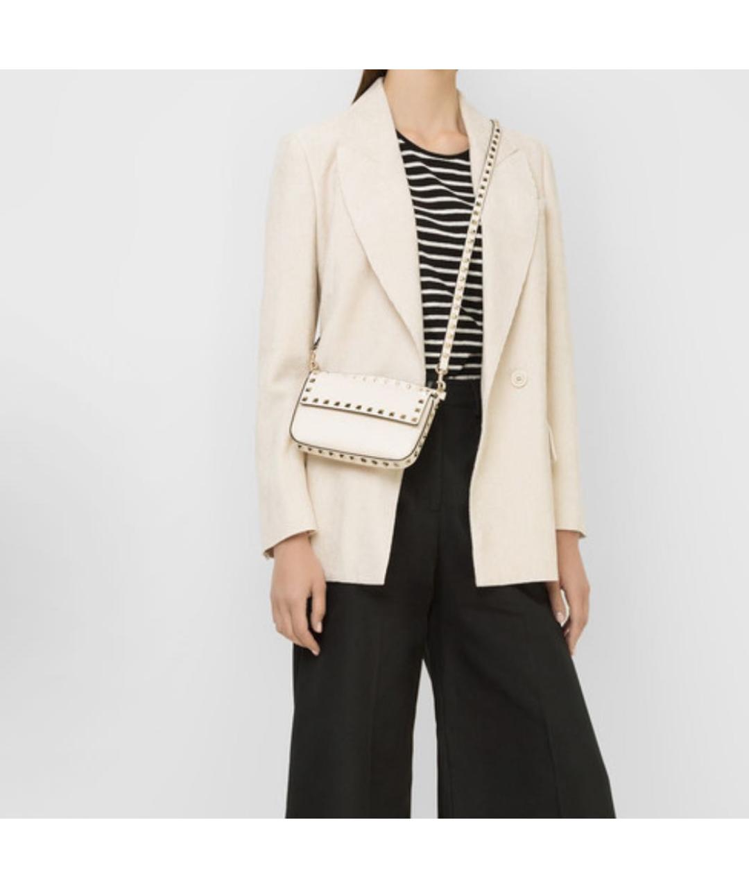 VALENTINO Белая кожаная сумка через плечо, фото 5