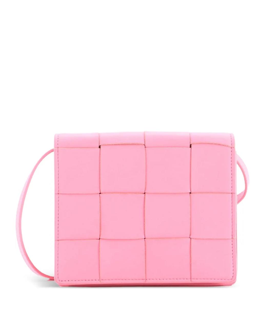 BOTTEGA VENETA Розовая кожаная сумка через плечо, фото 4