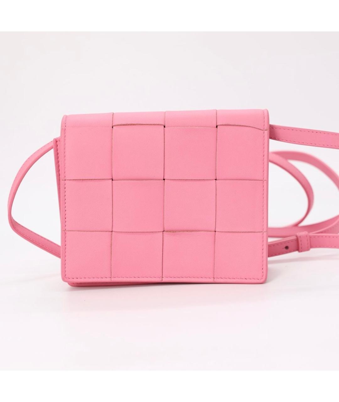 BOTTEGA VENETA Розовая кожаная сумка через плечо, фото 2