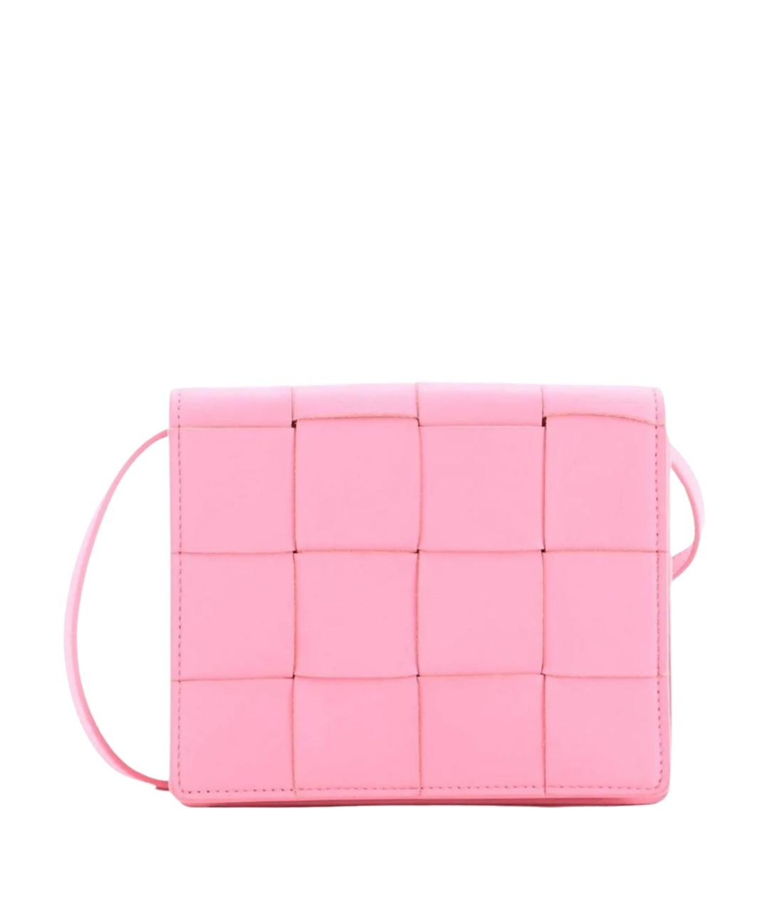BOTTEGA VENETA Розовая кожаная сумка через плечо, фото 1