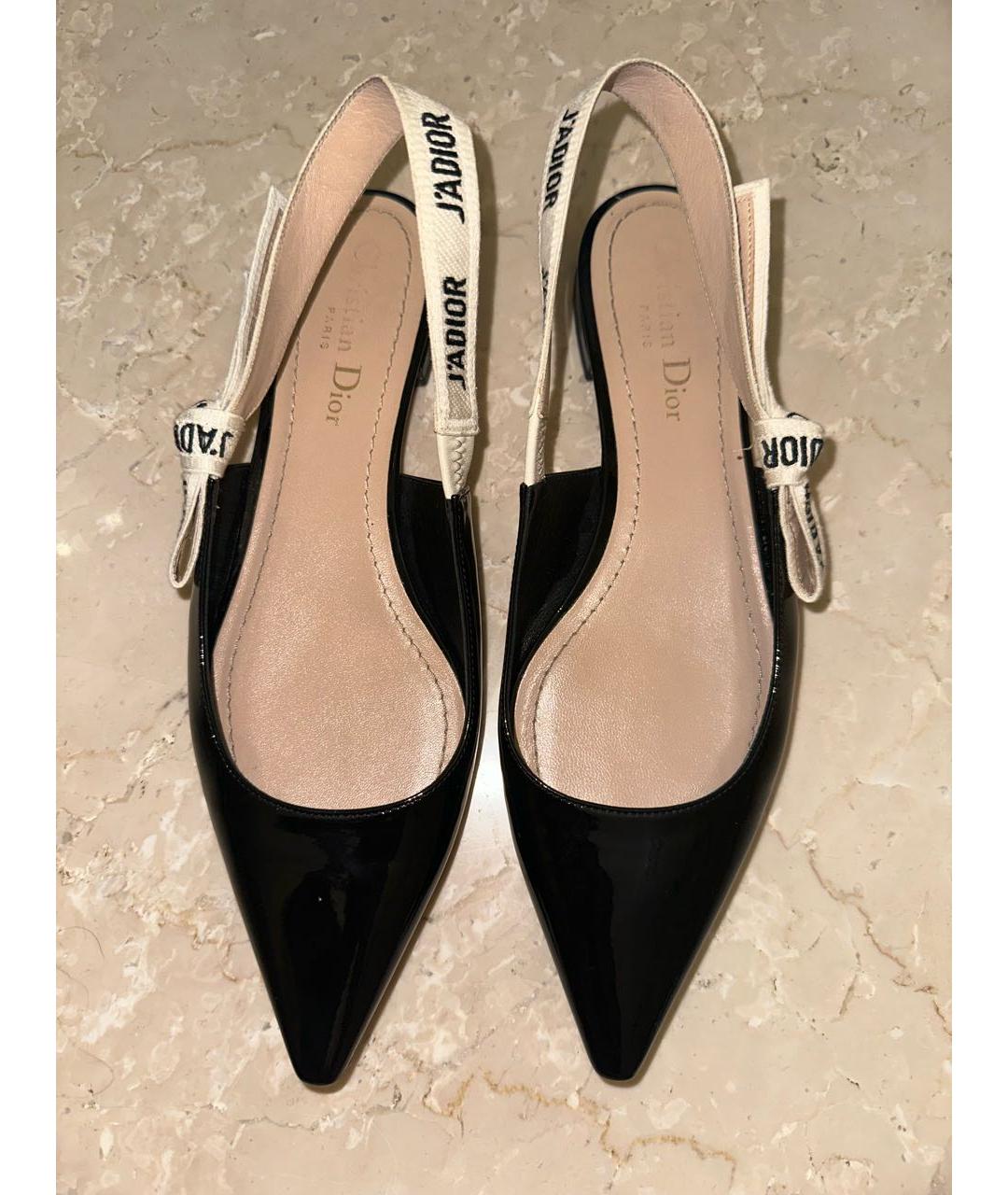 CHRISTIAN DIOR Черные мюли из лакированной кожи, фото 2