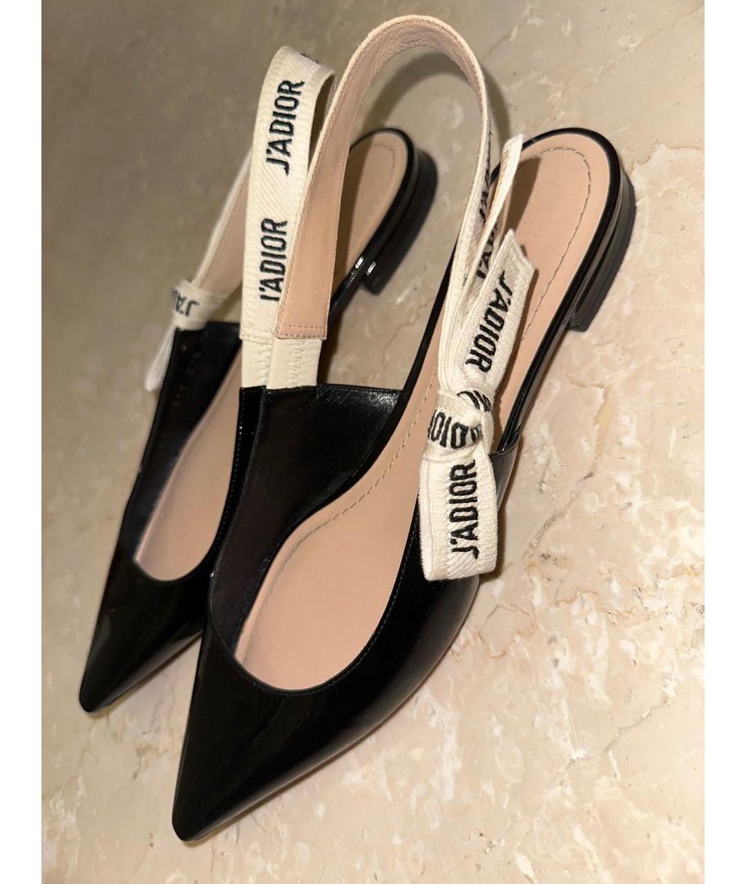 CHRISTIAN DIOR Черные мюли из лакированной кожи, фото 4