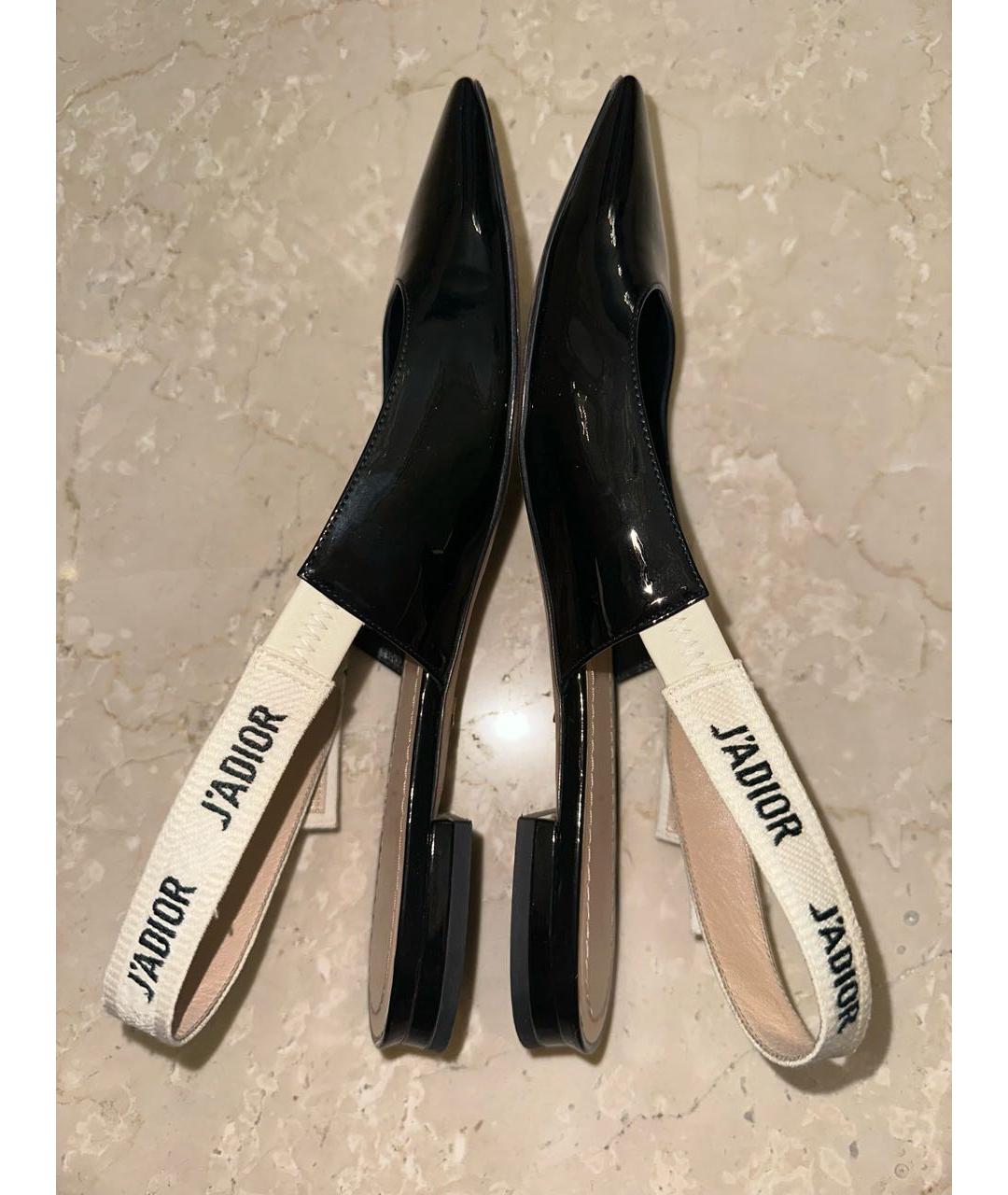 CHRISTIAN DIOR Черные мюли из лакированной кожи, фото 6