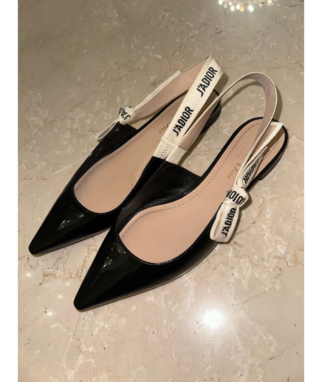 CHRISTIAN DIOR Черные мюли из лакированной кожи, фото 3