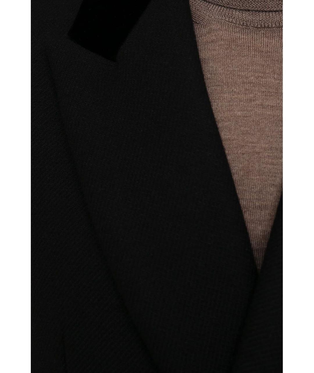 SAINT LAURENT Черное шерстяное пальто, фото 4
