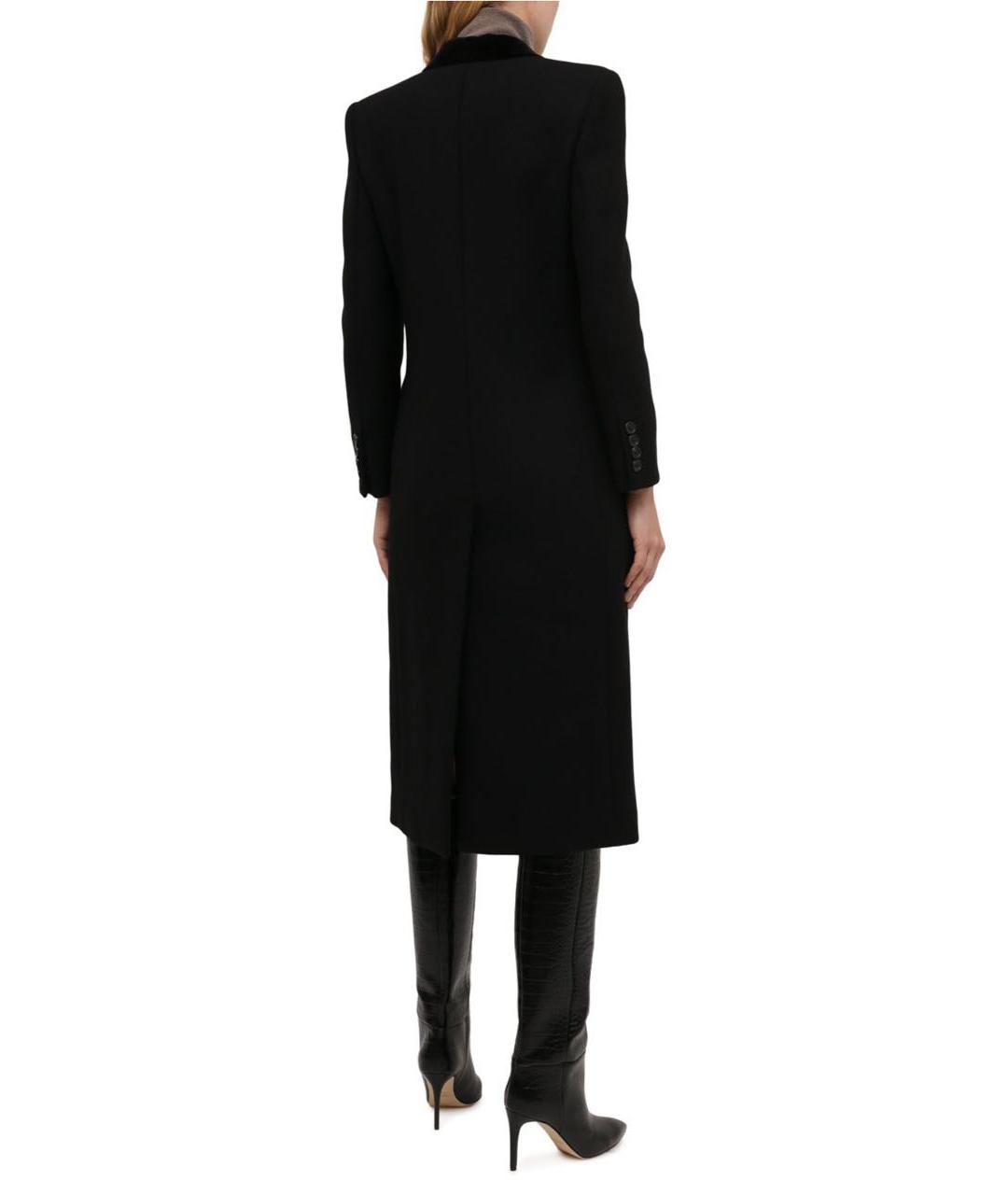 SAINT LAURENT Черное шерстяное пальто, фото 3