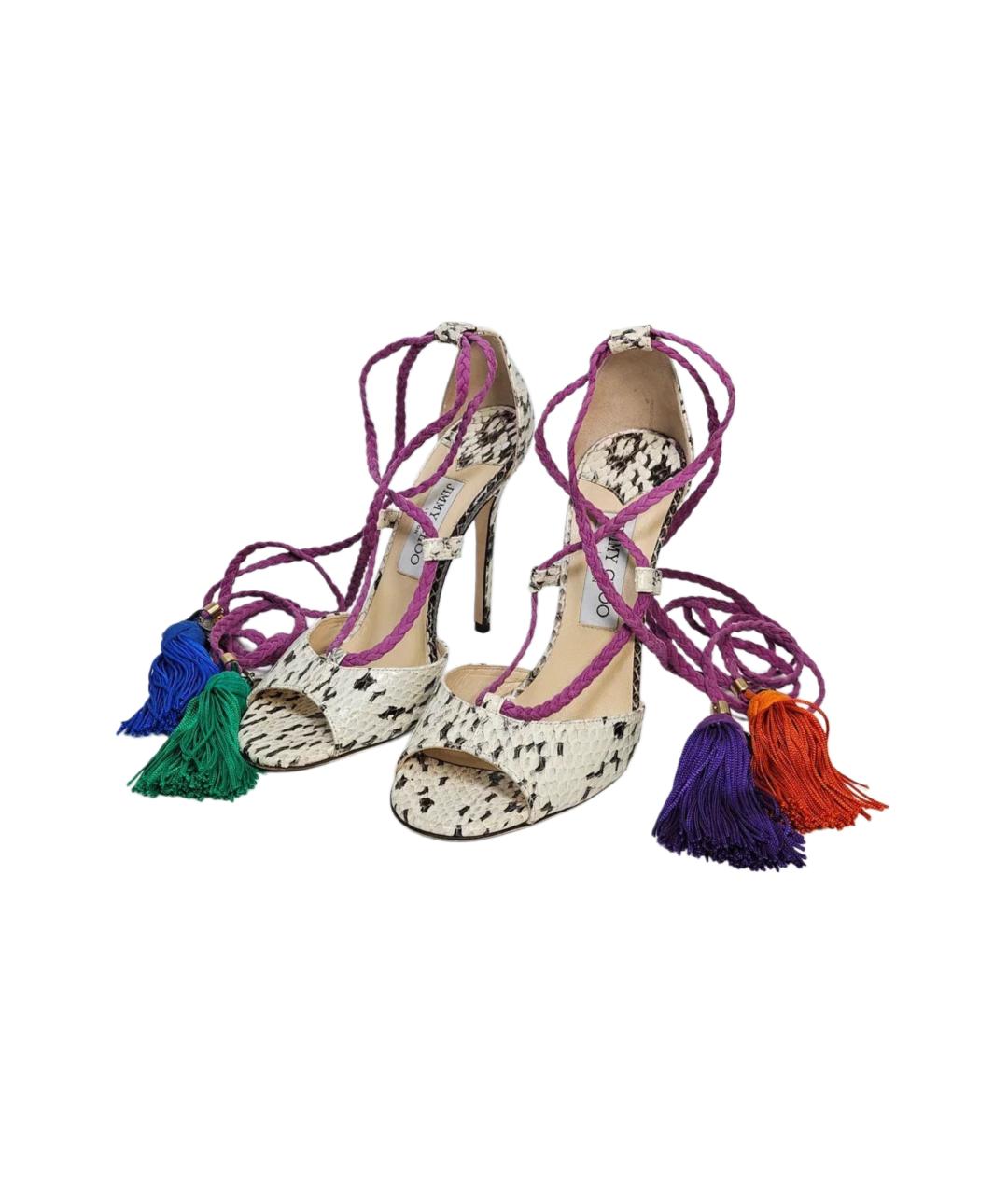 JIMMY CHOO Мульти кожаные босоножки, фото 4