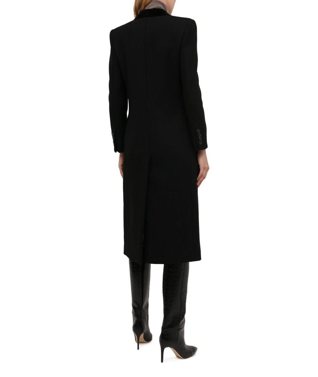 SAINT LAURENT Черное шерстяное пальто, фото 3