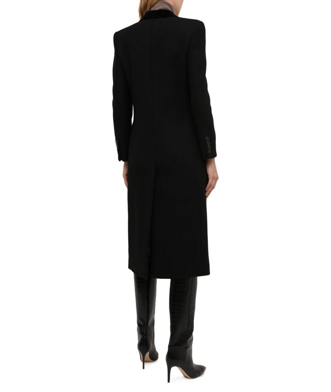 SAINT LAURENT Черное шерстяное пальто, фото 3