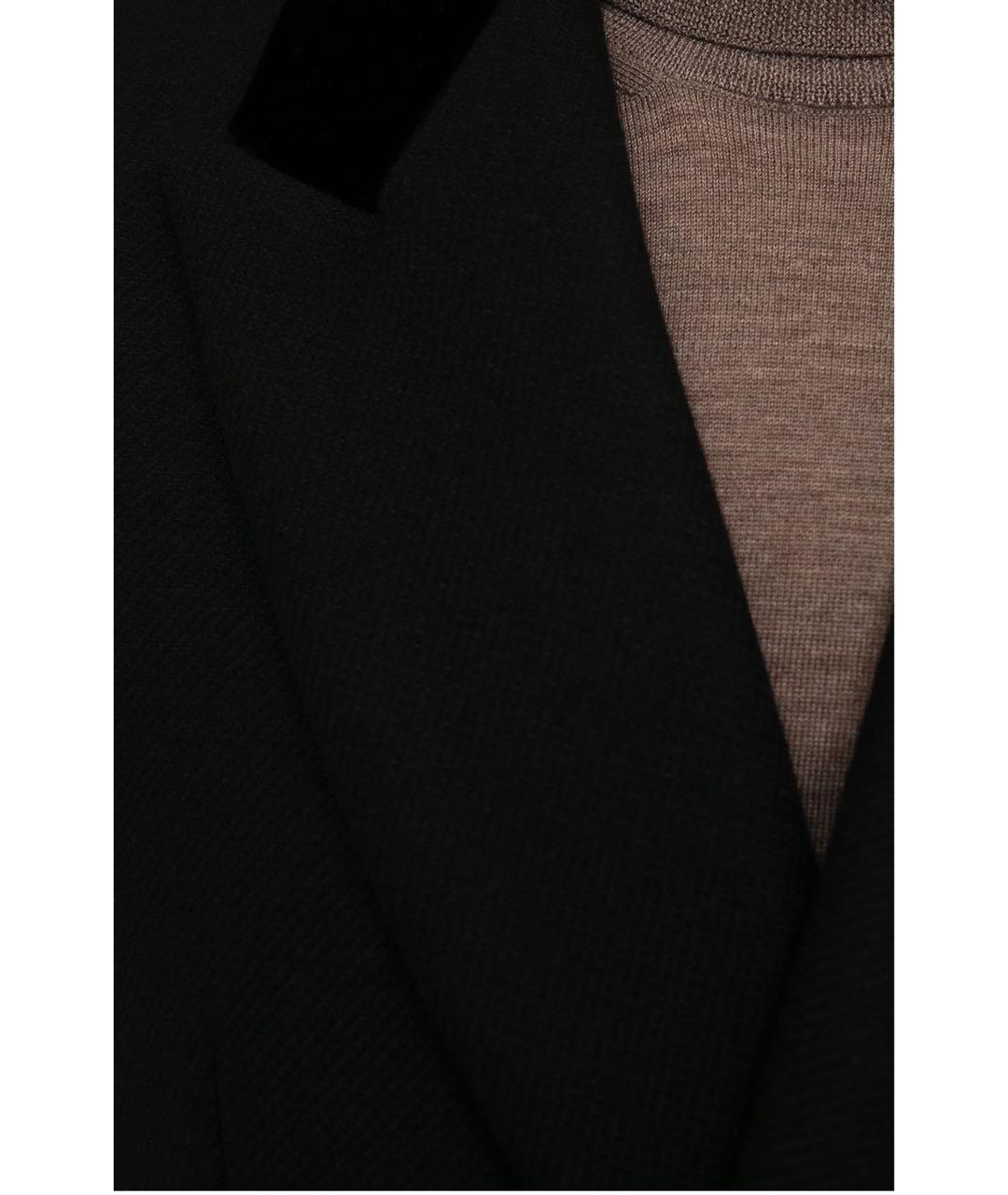 SAINT LAURENT Черное шерстяное пальто, фото 4