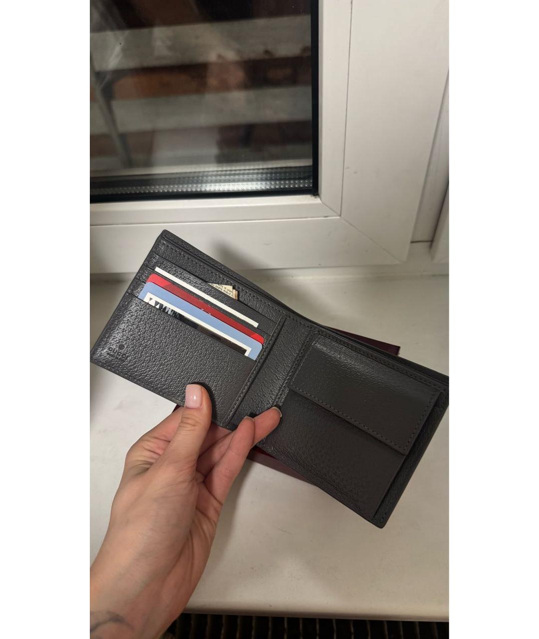 GUCCI Серый кожаный кошелек, фото 2