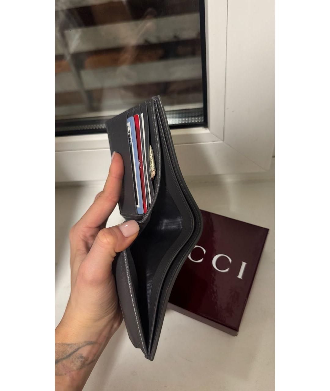 GUCCI Серый кожаный кошелек, фото 3