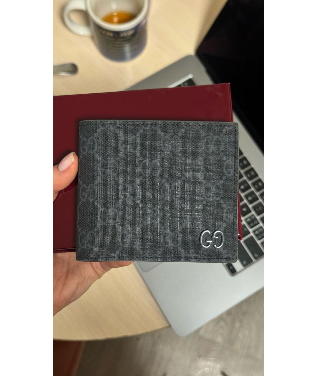 GUCCI Серый кожаный кошелек, фото 5