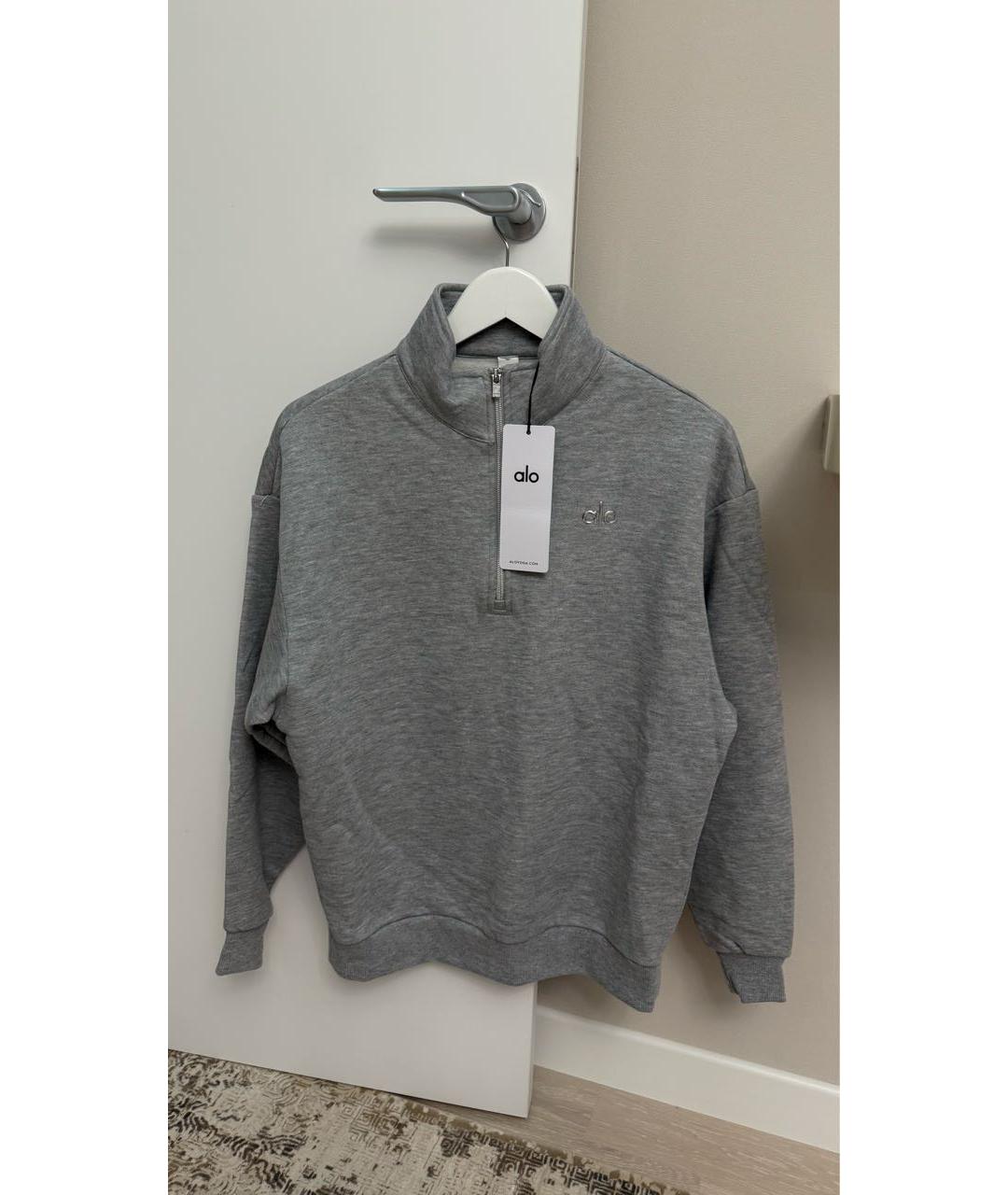 ALO YOGA Серый хлопковый костюм с брюками, фото 7