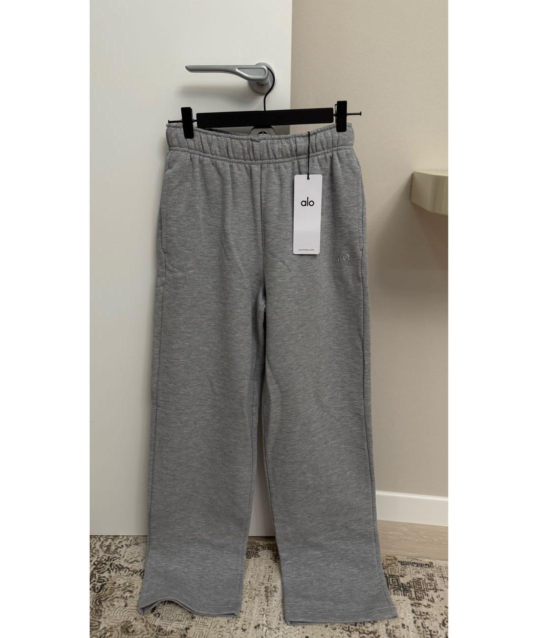 ALO YOGA Серый хлопковый костюм с брюками, фото 2