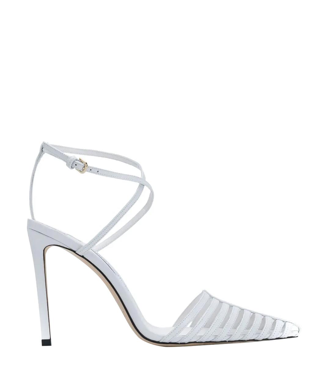 JIMMY CHOO Белые кожаные босоножки, фото 1