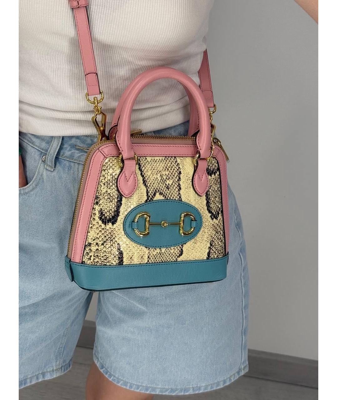 GUCCI Розовая кожаная сумка через плечо, фото 3