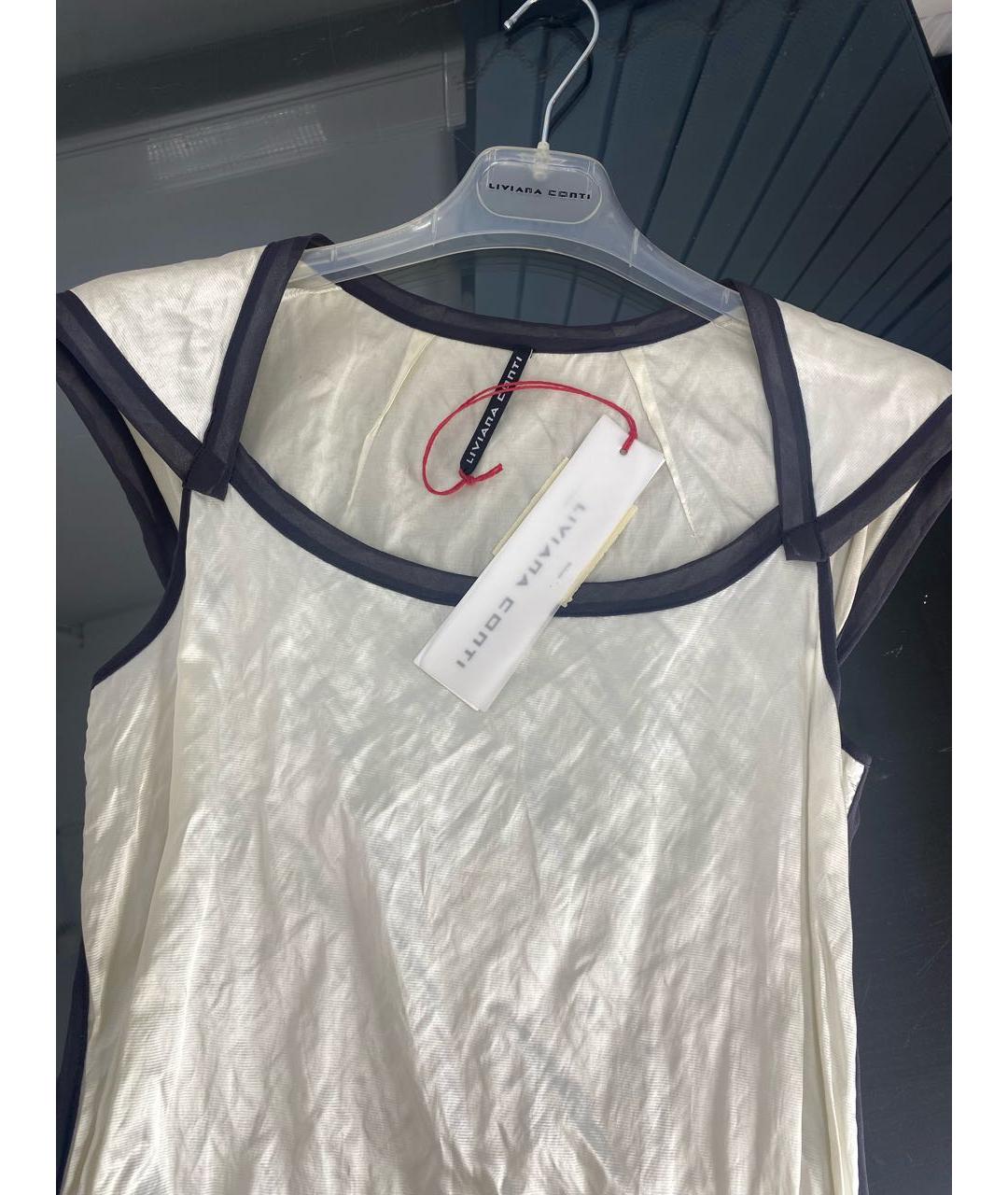 LIVIANA CONTI Белое полиэстеровое платье, фото 3