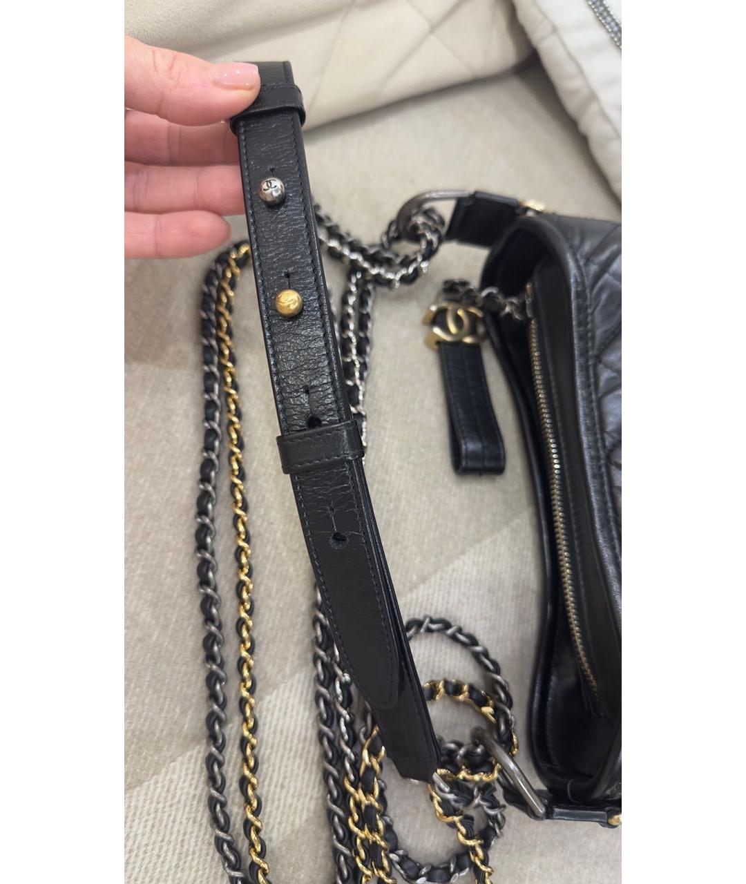 CHANEL Черная кожаная сумка через плечо, фото 4
