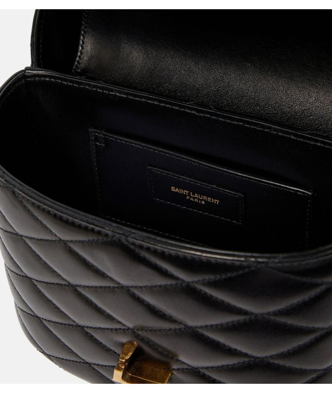 SAINT LAURENT Черная кожаная сумка через плечо, фото 4