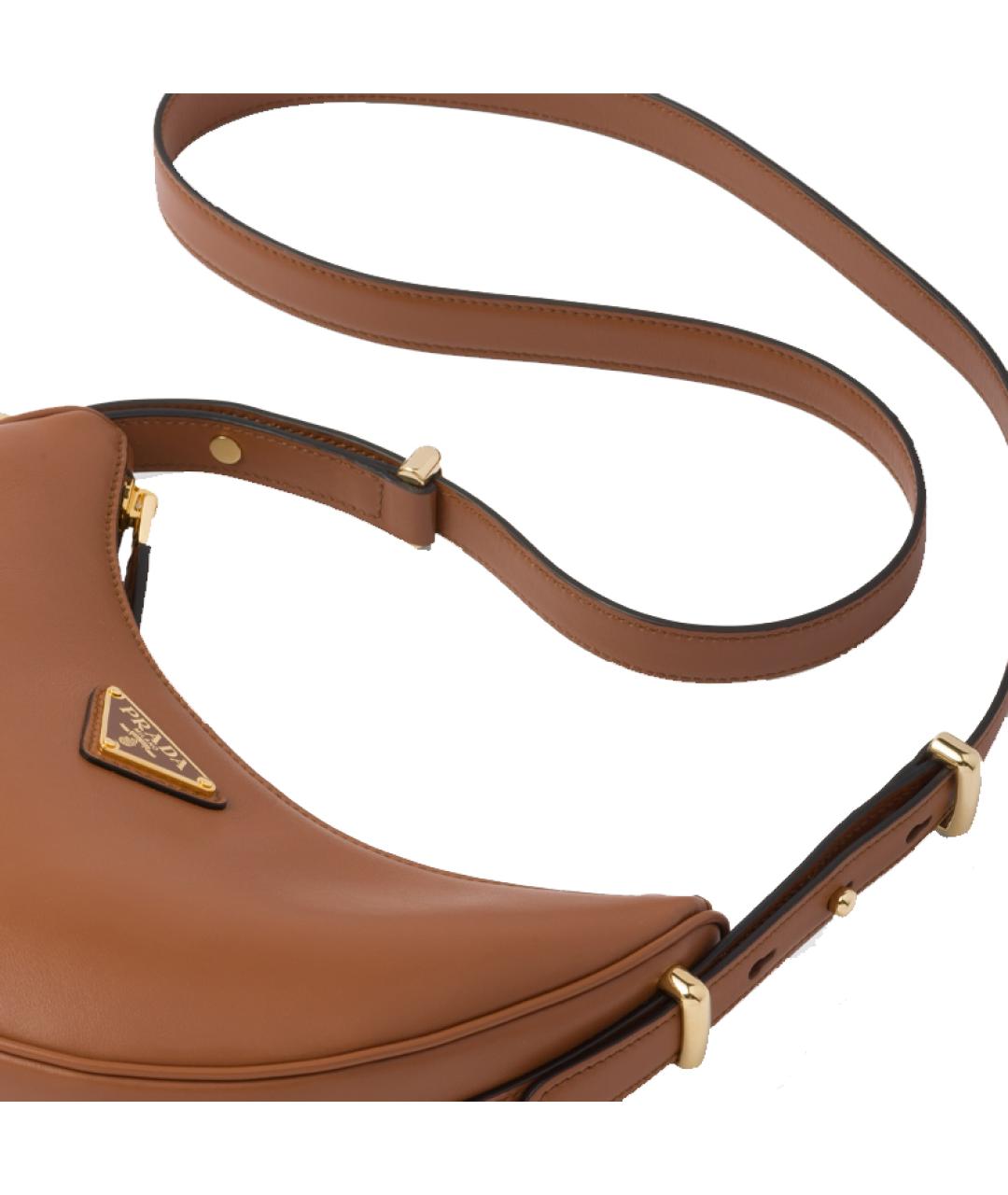 PRADA Коричневая кожаная сумка через плечо, фото 5