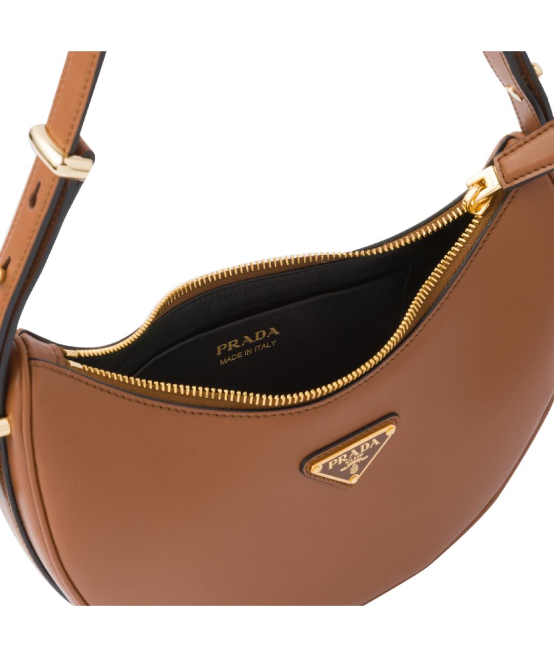 PRADA Коричневая кожаная сумка через плечо, фото 6